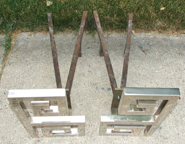 Mid Century Retro Asian Influence Andirons