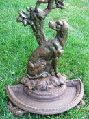 Antique Cast Iron Figural Dog Umbrella Stand
