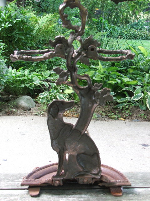 Antique Cast Iron Figural Dog Umbrella Stand