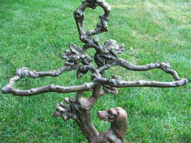 Antique Cast Iron Figural Dog Umbrella Stand