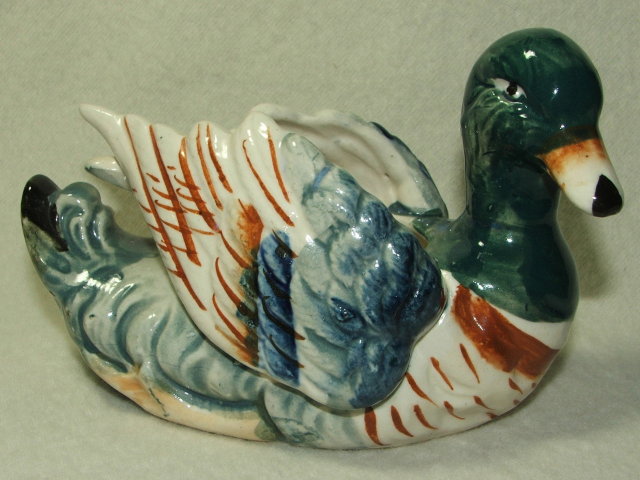 Hand Painted Occupied Japan Wild Duck Planter
