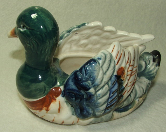 Hand Painted Occupied Japan Wild Duck Planter