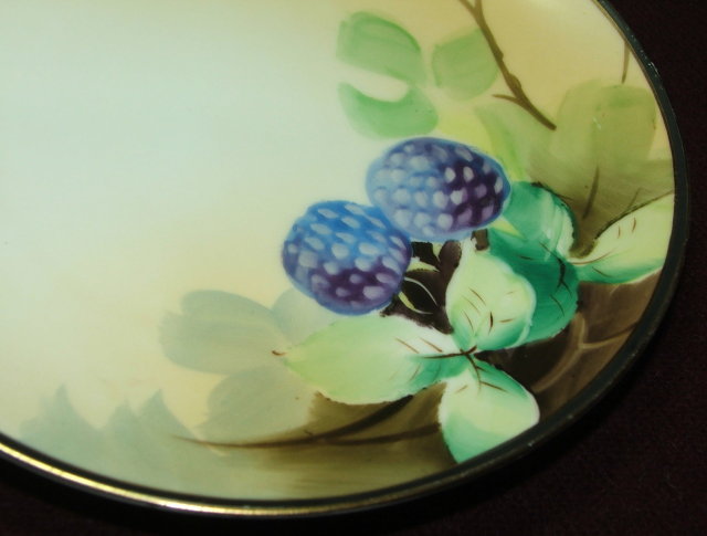 Antique Meito China Hand Painted Berry Motif Plate