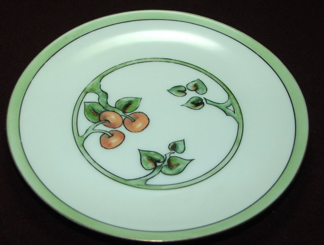 Art Deco Hutschenreuther Cherries Plate, Selb, Bavaria