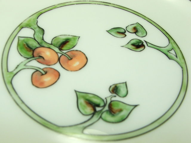Art Deco Hutschenreuther Cherries Plate, Selb, Bavaria