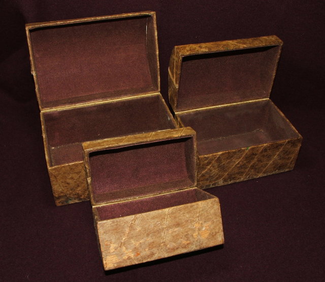 Set of Three Antique Nesting Hump-Backed Boxes