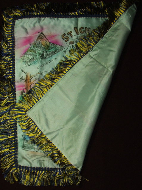 1950s Vintage St. Ignace Michigan Souvenir Pillow Sham
