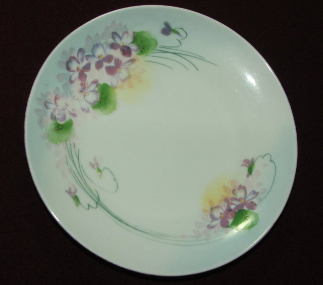 Antique Nippon Plate - Hand Painted Violets