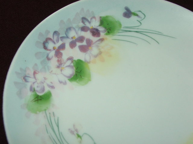 Antique Nippon Plate - Hand Painted Violets
