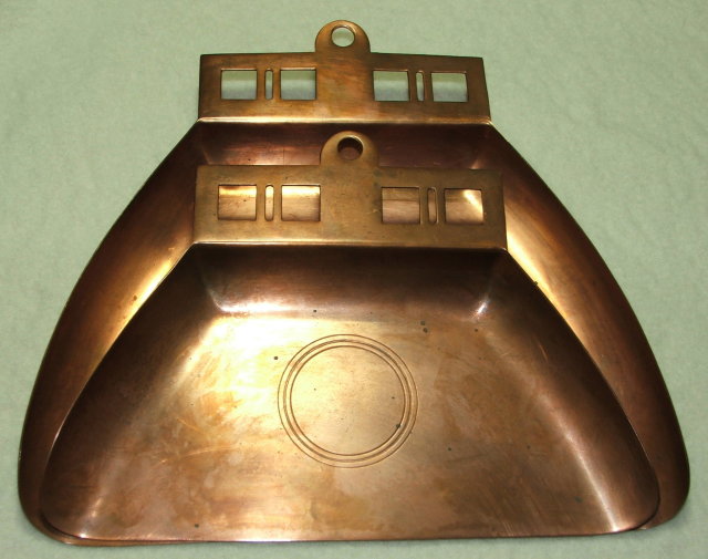 Antique Copper Art Deco Crumb Trays