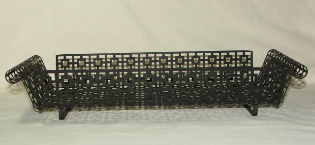 Mid-Century Retro Asian Influence Wrought Iron Basket Tray
