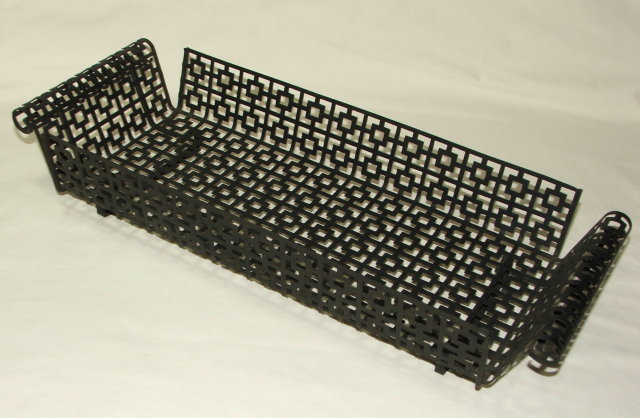 Mid-Century Retro Asian Influence Wrought Iron Basket Tray
