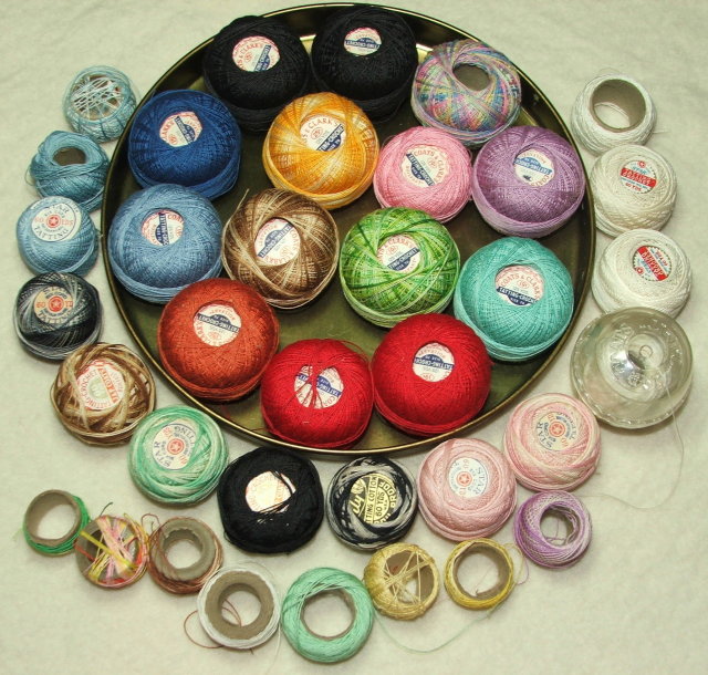 Vintage Katherine Beecher Butter Mints Tin / Vintage Tatting-Crochet Thread