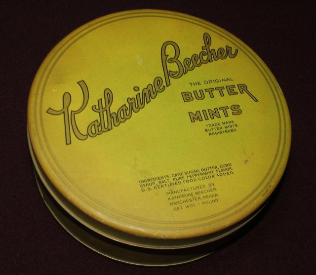 Vintage Katherine Beecher Butter Mints Tin / Vintage Tatting-Crochet Thread