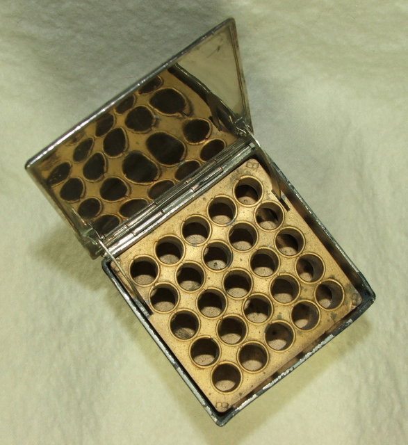 Vintage Embossed Metal PopUp Cigarette Box