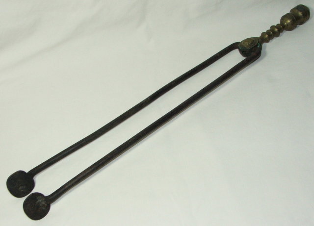 Antique Brass & Iron Fireplace / Ember Tongs