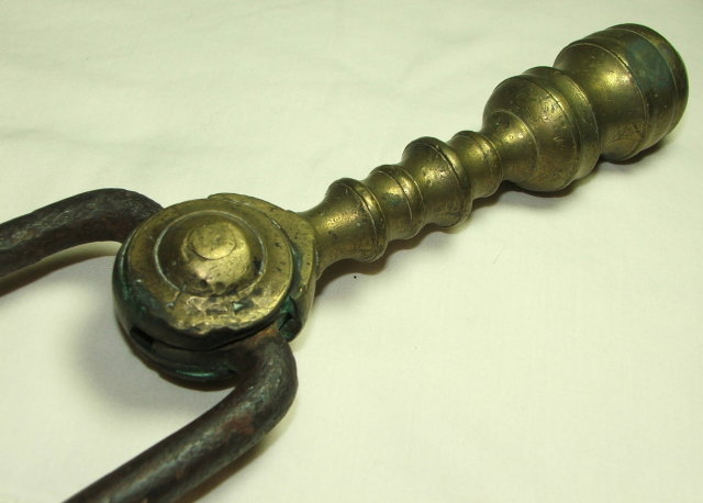 Antique Brass & Iron Fireplace / Ember Tongs