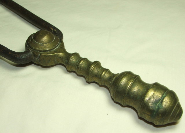 Antique Brass & Iron Fireplace / Ember Tongs