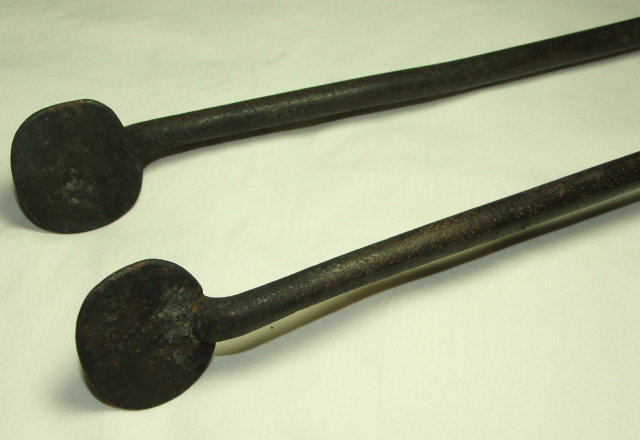 Antique Brass & Iron Fireplace / Ember Tongs
