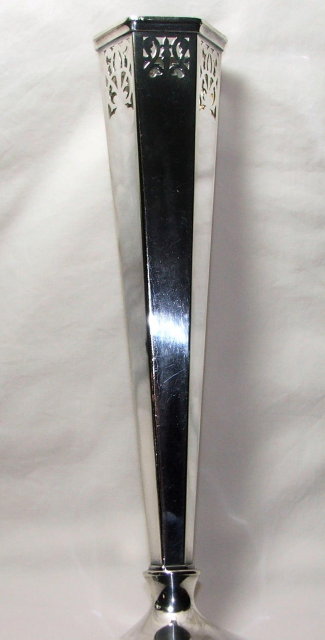 Vintage / Antique Sheffield Pierced Silver Metal Vase
