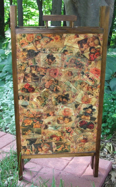 Mission Style Decoupaged Thread Caddy