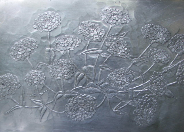Large Vintage Wendell August Forge Aluminum Chrysanthemum Tray