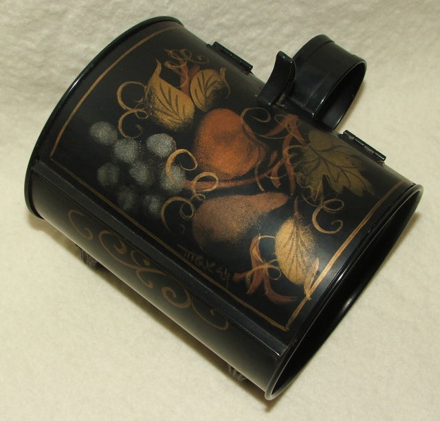 Vintage Tole Painted Silent Butler / Decorative Box