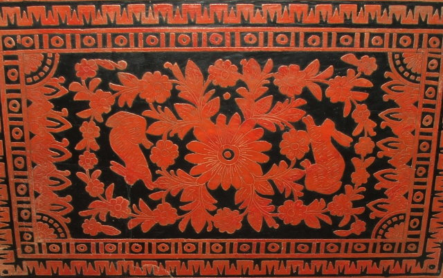 Vintage Mexican Folk Art Carved Wood Tray