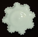 Vintage Fenton Milk Glass Hobnail Pedestal Bowl