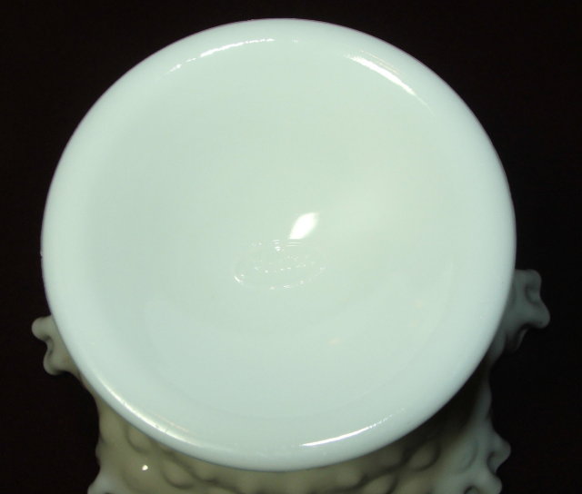 Vintage Fenton Milk Glass Hobnail Pedestal Bowl