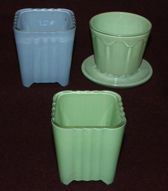 Set of Three Vintage Miniature Glass Flower Pots