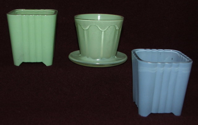 Set of Three Vintage Miniature Glass Flower Pots