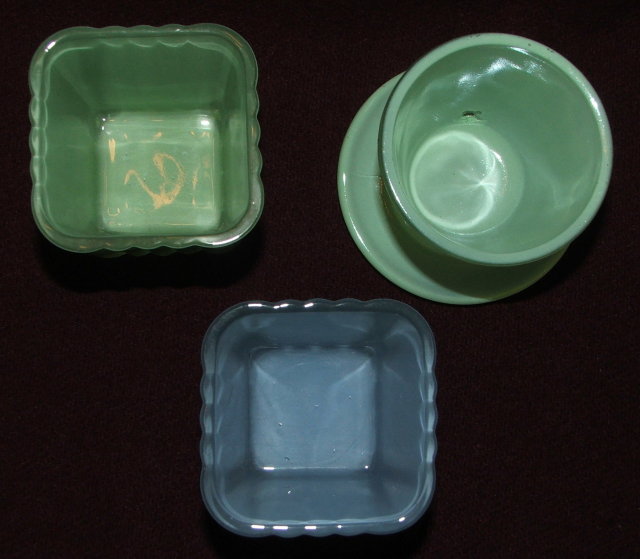 Set of Three Vintage Miniature Glass Flower Pots