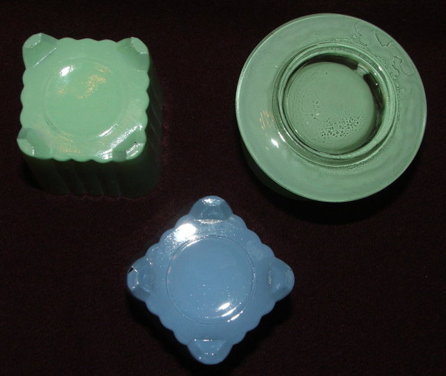 Set of Three Vintage Miniature Glass Flower Pots