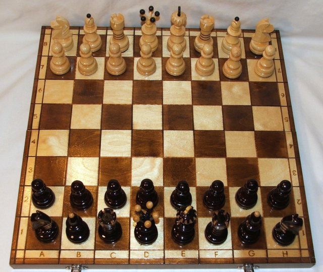 Russian Hand-Carved Wooden Chess Set