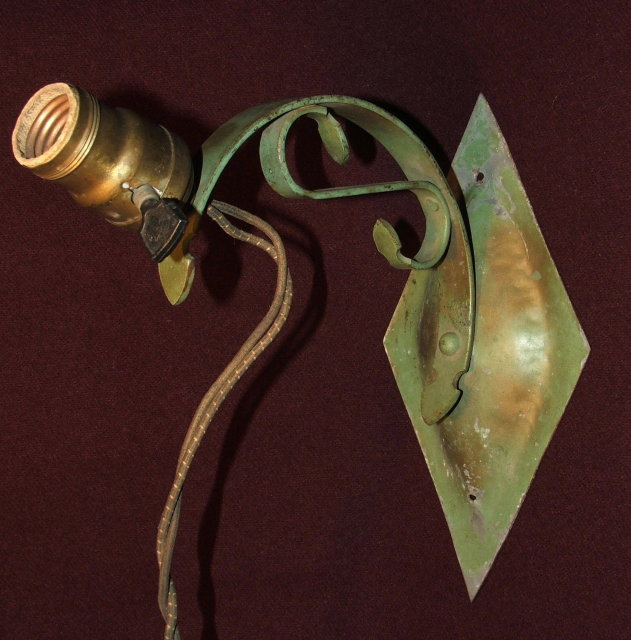 Antique Arts & Crafts Hubbell Wrought Iron Lamp