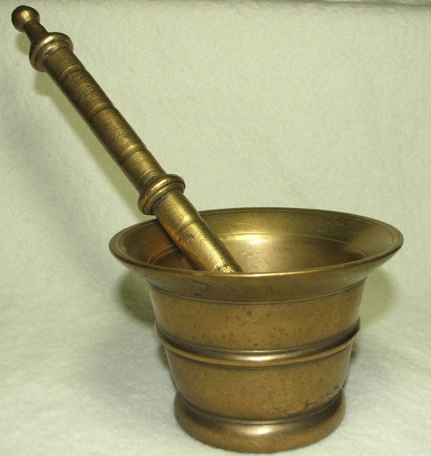 Antique Brass or Bronze Mortar and Pestle