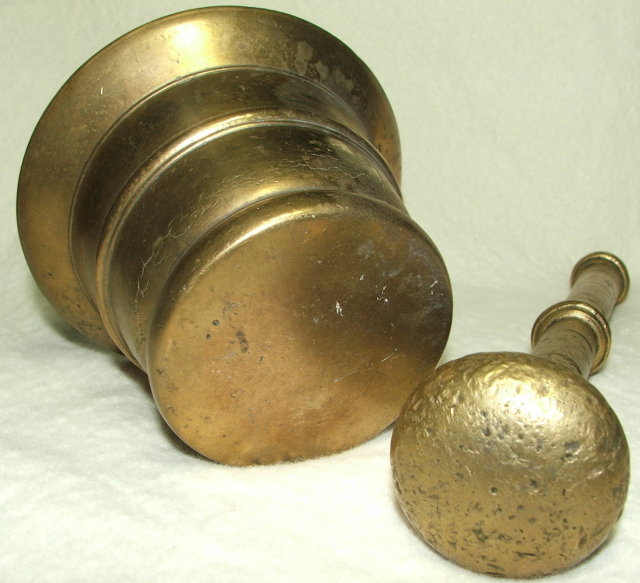 Antique Brass or Bronze Mortar and Pestle