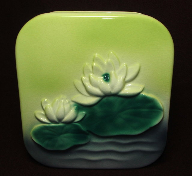 Royal Copley Square Lily Pad Art Pottery Vase