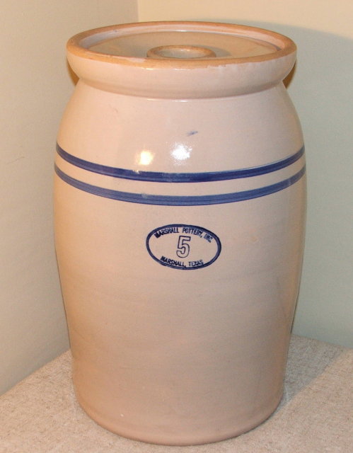 Vintage Marshall Pottery 5 Gallon Butter Churn