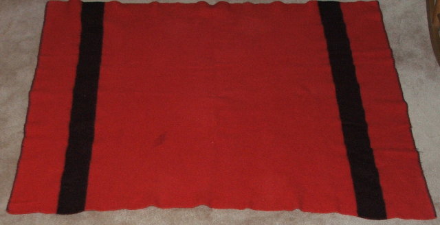 Vintage Canadian Red & Black Wool Blanket