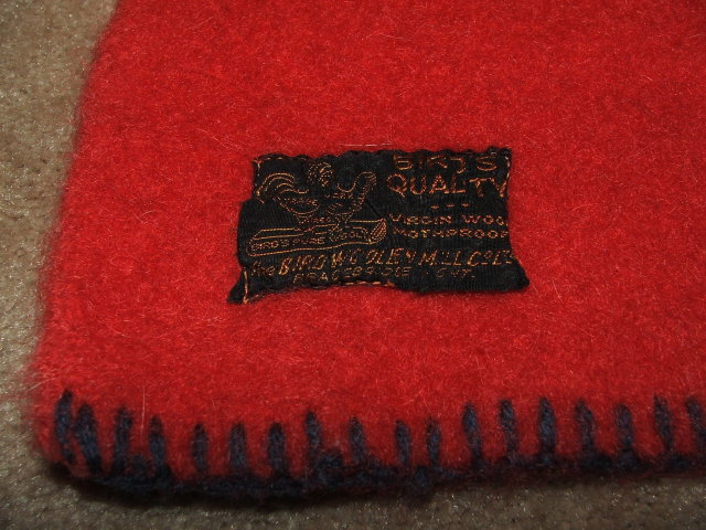 Vintage Canadian Red & Black Wool Blanket
