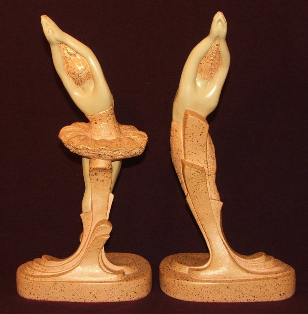 Vintage Mid-Century Devonware Chalkware Ballet Dancers