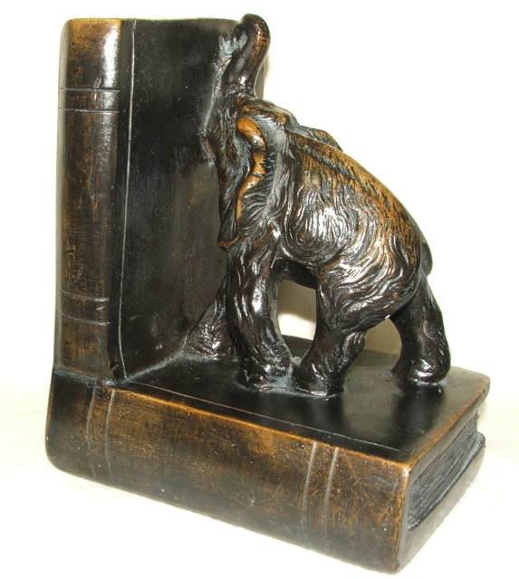 Vintage / Antique Chalkware Elephant Bookends