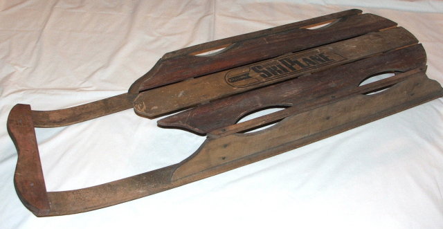 Vintage / Antique Firestone Ski Plane Wooden Sled