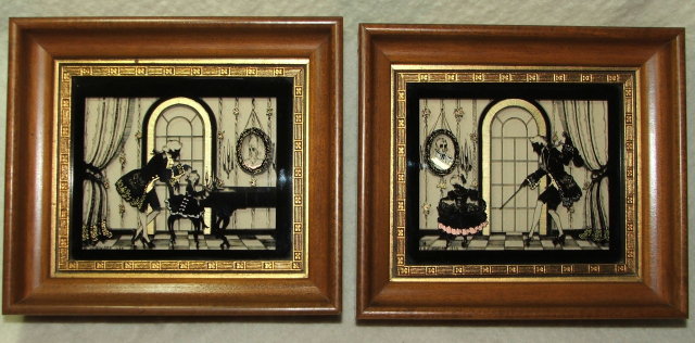 1934 Reverse Painted C & A Richards Silhouettes