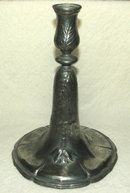 Kayserzinn German Pewter Art Nouveau Floral Candlestick / Candle Holder