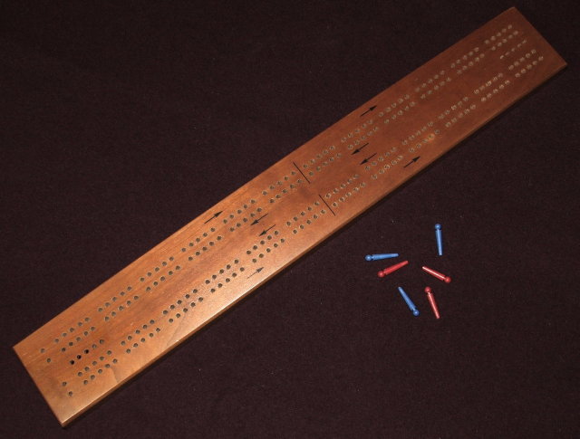 Vintage Drueke Long Tournament Cribbage Board No. 15-2
