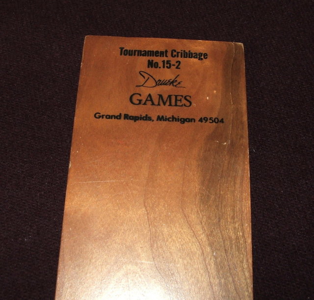 Vintage Drueke Long Tournament Cribbage Board No. 15-2
