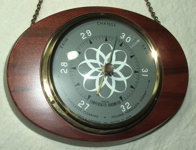 Vintage Mid-Century Swift & Anderson Barometer, Thermometer, Humidity Gauge